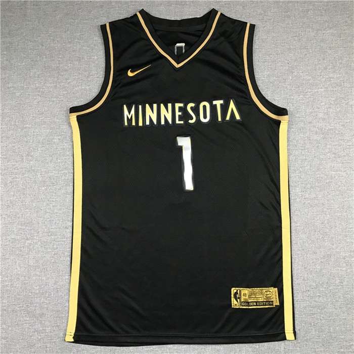 Minnesota Timberwolves 20/21 Black Gold #1 EDWARDS Basketball Jersey (Stitched) Minnesota Timberwolves 20/21 Black Gold #1 EDWARDS Basketball Jersey (Stitched)
