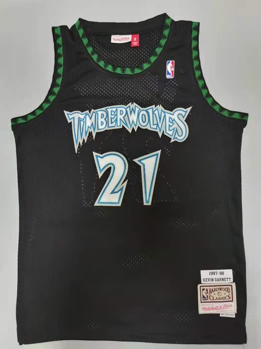 Minnesota Timberwolves 1997/98 Black #21 GARNETT Classics Basketball Jersey (Stitched) Minnesota Timberwolves 1997/98 Black #21 GARNETT Classics Basketball Jersey (Stitched)