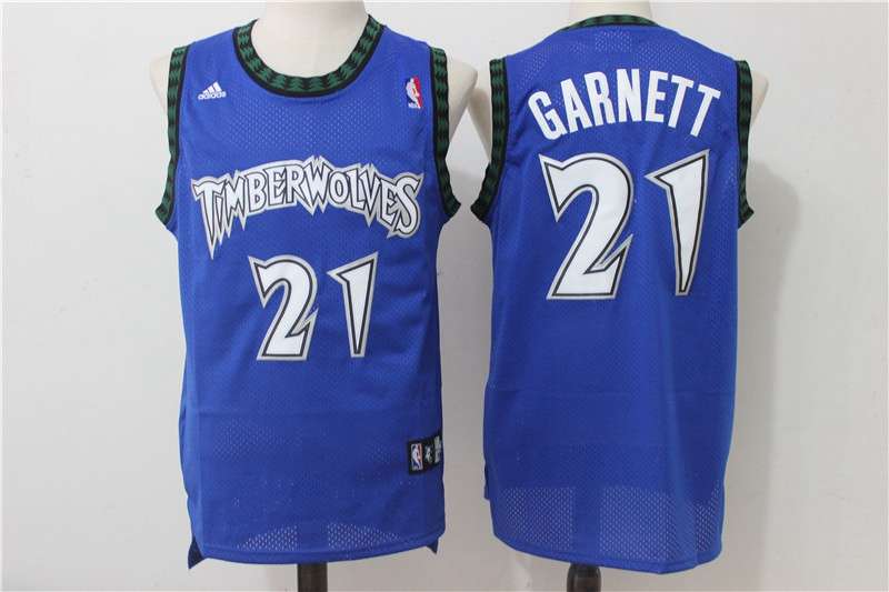 Minnesota Timberwolves Blue #21 GARNETT Classics Basketball Jersey 02 (Stitched) Minnesota Timberwolves Blue #21 GARNETT Classics Basketball Jersey 02 (Stitched)