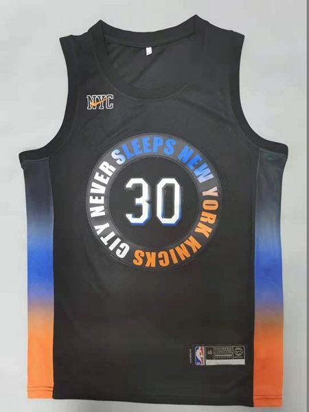20/21 New York Knicks Black #30 RANDLE Champion Basketball Jersey (Stitched) 20/21 New York Knicks Black #30 RANDLE Champion Basketball Jersey (Stitched)