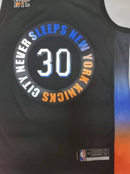 20/21 New York Knicks Black #30 RANDLE Champion Basketball Jersey (Stitched)