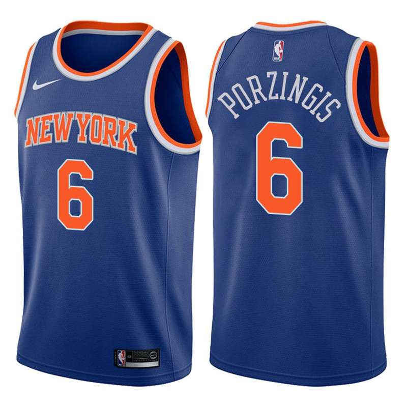 New York Knicks Blue #6 PORZINGIS Basketball Jersey (Stitched) New York Knicks Blue #6 PORZINGIS Basketball Jersey (Stitched)