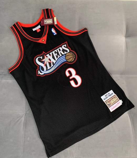 Philadelphia 76ers 1997/98 Black #3 IVERSON Classics Basketball Jersey (Closely Stitched) Philadelphia 76ers 1997/98 Black #3 IVERSON Classics Basketball Jersey (Closely Stitched)
