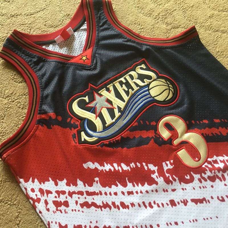 Philadelphia 76ers 1997/98 Black White #3 IVERSON Classics Basketball Jersey (Closely Stitched)