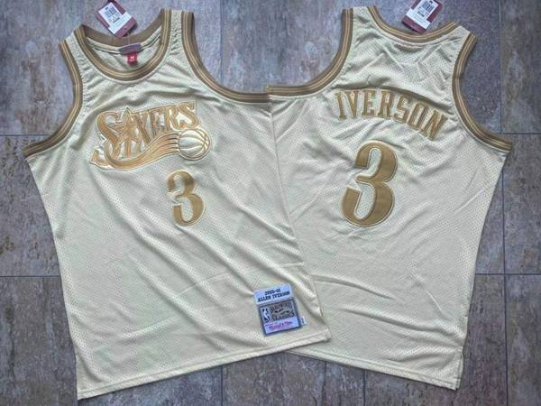 2000/01 Philadelphia 76ers Gold #3 IVERSON Classics Basketball Jersey (Closely Stitched) 2000/01 Philadelphia 76ers Gold #3 IVERSON Classics Basketball Jersey (Closely Stitched)