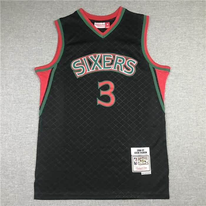 Philadelphia 76ers 1996/97 Black #3 IVERSON Classics Basketball Jersey (Stitched) Philadelphia 76ers 1996/97 Black #3 IVERSON Classics Basketball Jersey (Stitched)