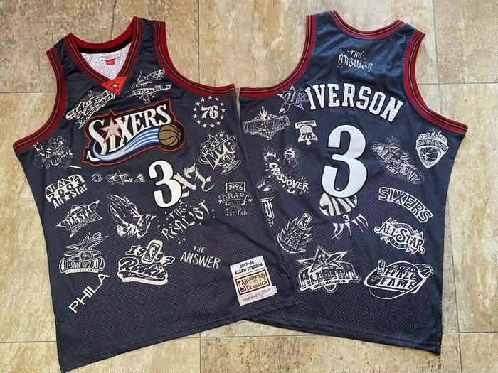 Philadelphia 76ers 1997/98 Black #3 IVERSON Classics Basketball Jersey 04 (Closely Stitched) Philadelphia 76ers 1997/98 Black #3 IVERSON Classics Basketball Jersey 04 (Closely Stitched)