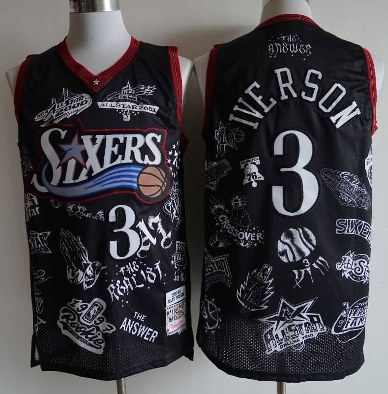 Philadelphia 76ers 1997/98 Black #3 IVERSON Classics Basketball Jersey (Stitched) Philadelphia 76ers 1997/98 Black #3 IVERSON Classics Basketball Jersey (Stitched)