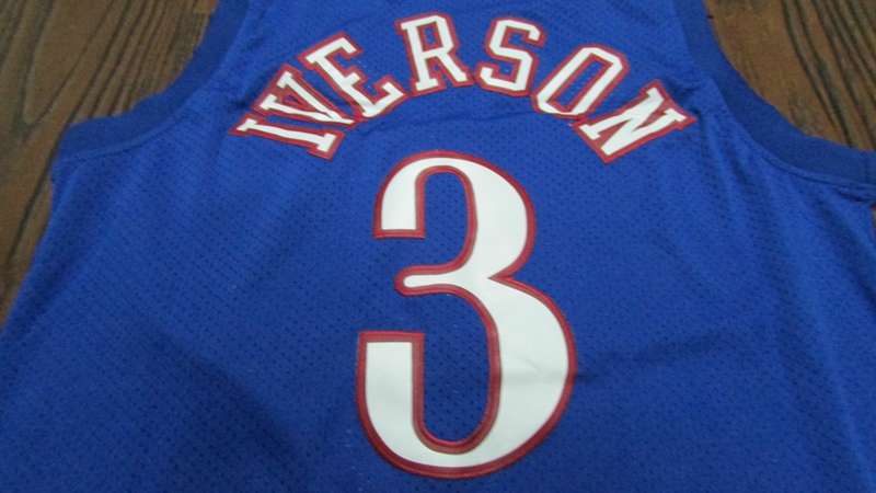 Philadelphia 76ers Blue #3 IVERSON Classics Basketball Jersey (Stitched)