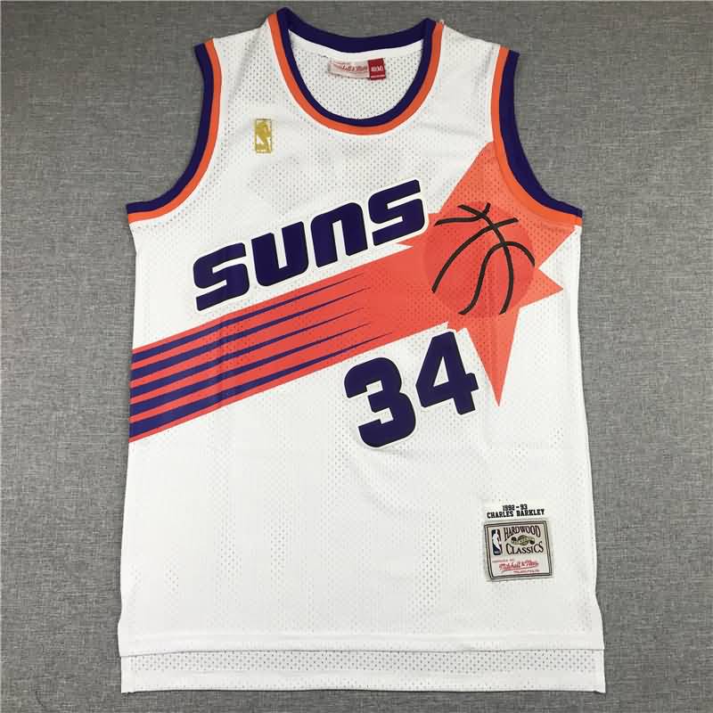 Phoenix Suns 1992/93 White #34 BARKLEY Classics Basketball Jersey (Stitched) Phoenix Suns 1992/93 White #34 BARKLEY Classics Basketball Jersey (Stitched)