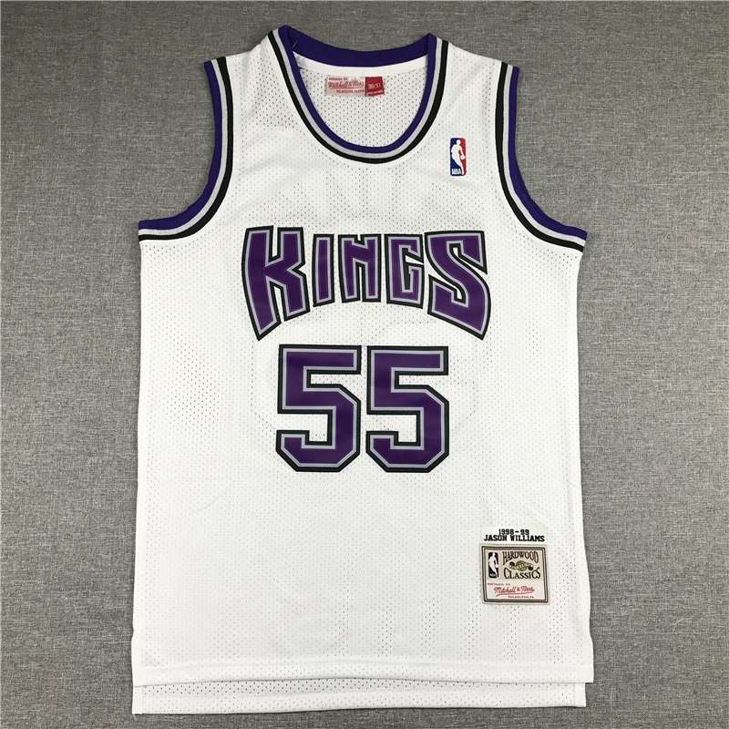 Sacramento Kings 1998/99 White #55 WILLIAMS Classics Basketball Jersey (Stitched)