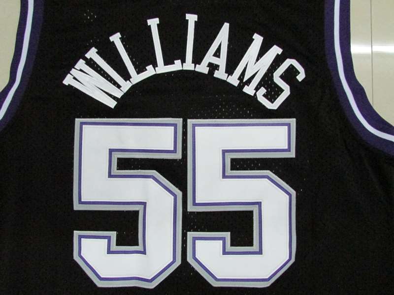 Sacramento Kings Black #55 WILLIAMS Classics Basketball Jersey (Stitched)