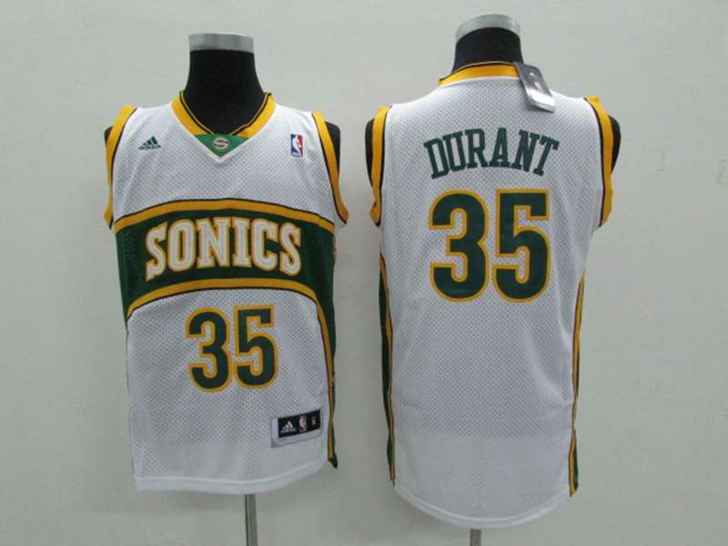 Seattle Sounders White #35 DURANT Classics Basketball Jersey (Stitched) Seattle Sounders White #35 DURANT Classics Basketball Jersey (Stitched)