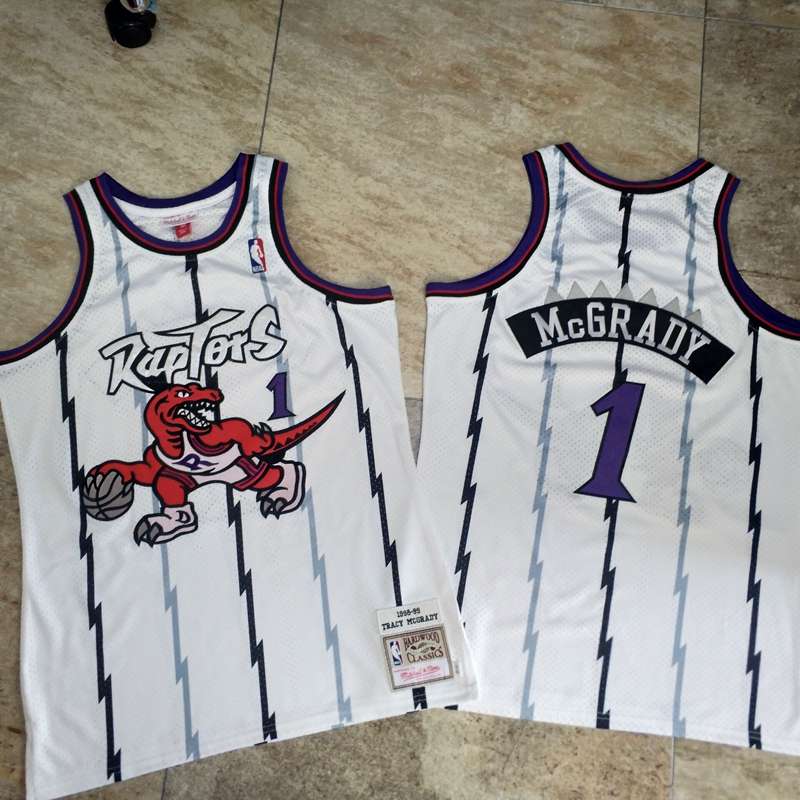 Toronto Raptors 1998/99 White #1 McGRADY Classics Basketball Jersey (Closely Stitched) Toronto Raptors 1998/99 White #1 McGRADY Classics Basketball Jersey (Closely Stitched)