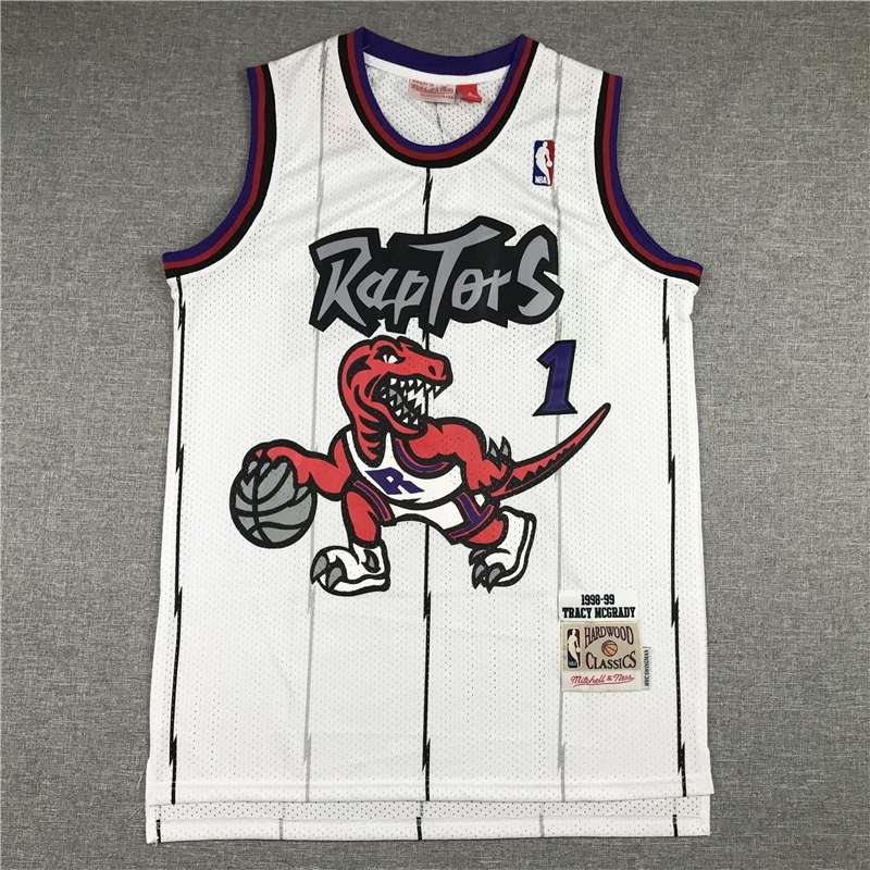 Toronto Raptors 1998/99 White #1 McGRADY Classics Basketball Jersey (Stitched) Toronto Raptors 1998/99 White #1 McGRADY Classics Basketball Jersey (Stitched)