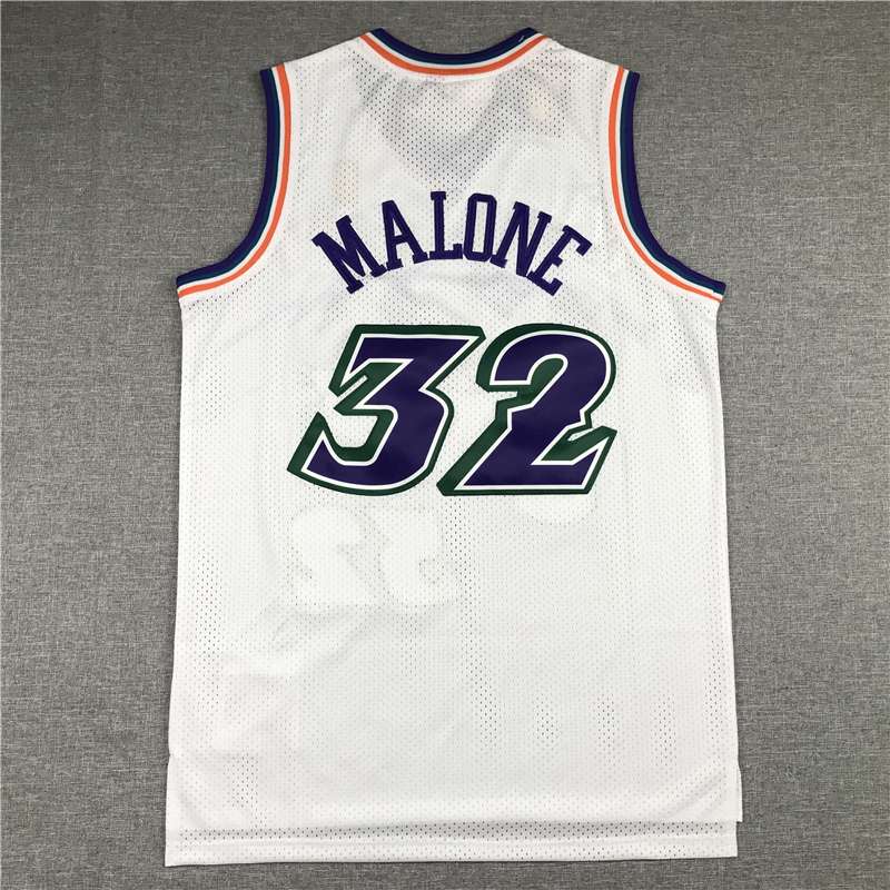 Utah Jazz 1996/97 White #32 MALONE Classics Basketball Jersey (Stitched)