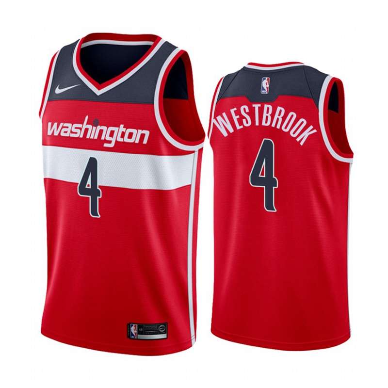 Washington Wizards 20/21 Red #4 WESTBROOK Basketball Jersey (Stitched) Washington Wizards 20/21 Red #4 WESTBROOK Basketball Jersey (Stitched)