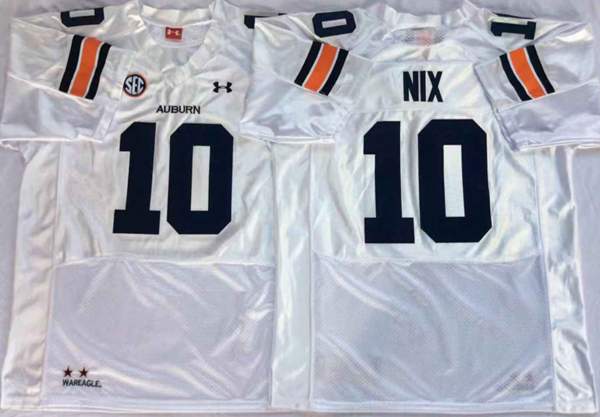 Auburn Tigers White #10 NIX NCAA Football Jersey Auburn Tigers White #10 NIX NCAA Football Jersey