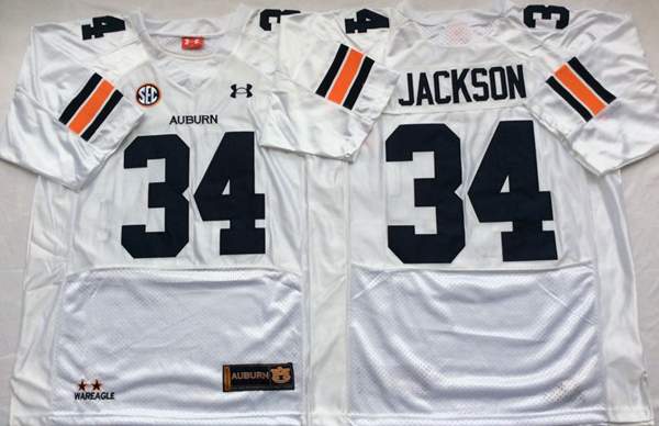 Auburn Tigers White #34 JACKSON NCAA Football Jersey Auburn Tigers White #34 JACKSON NCAA Football Jersey