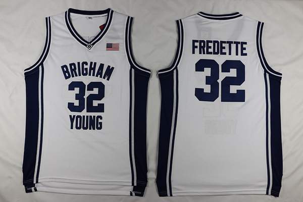 BYU Cougars White #32 FREDETTE NCAA Basketball Jersey BYU Cougars White #32 FREDETTE NCAA Basketball Jersey