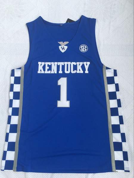 Kentucky Wildcats Blue #1 BOOKER NCAA Basketball Jersey Kentucky Wildcats Blue #1 BOOKER NCAA Basketball Jersey