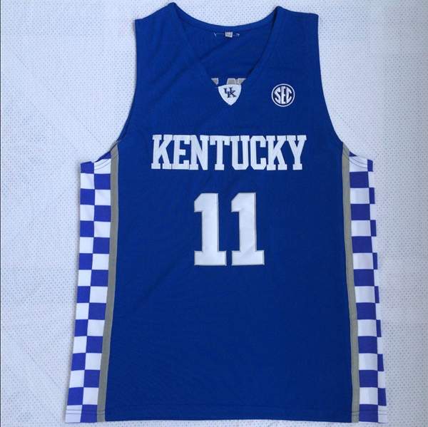 Kentucky Wildcats Blue #11 WALL NCAA Basketball Jersey Kentucky Wildcats Blue #11 WALL NCAA Basketball Jersey