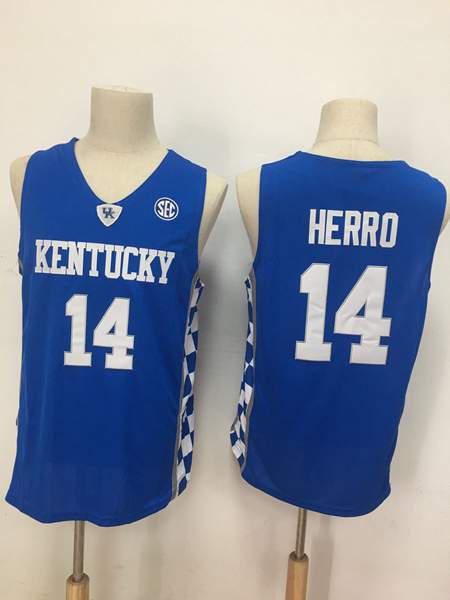 Kentucky Wildcats Blue #14 HERRO NCAA Basketball Jersey Kentucky Wildcats Blue #14 HERRO NCAA Basketball Jersey