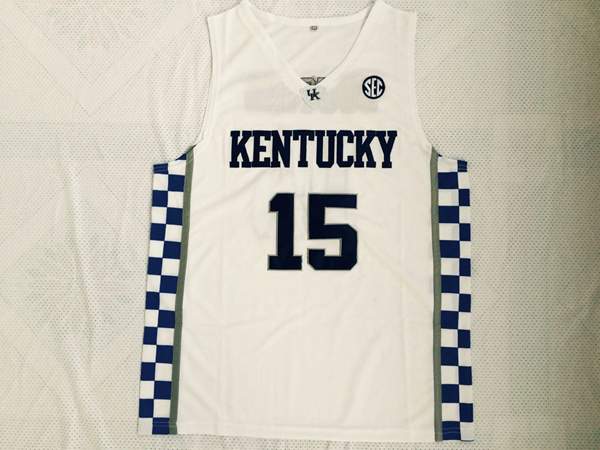 Kentucky Wildcats White #15 COUSINS NCAA Basketball Jersey Kentucky Wildcats White #15 COUSINS NCAA Basketball Jersey