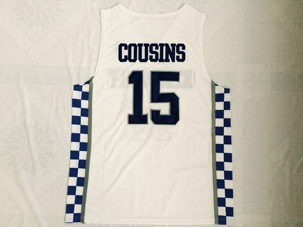 Kentucky Wildcats White #15 COUSINS NCAA Basketball Jersey