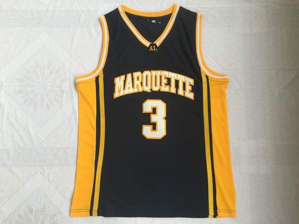 Marquette Golden Eagles Black #3 WADE NCAA Basketball Jersey Marquette Golden Eagles Black #3 WADE NCAA Basketball Jersey