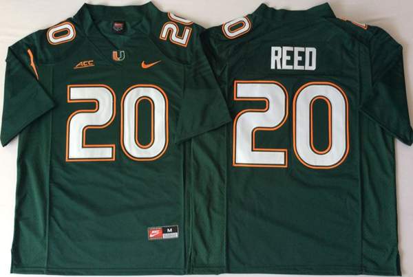 Miami Hurricanes Green #20 REED NCAA Football Jersey Miami Hurricanes Green #20 REED NCAA Football Jersey