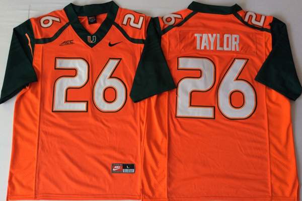 Miami Hurricanes Orange #26 TAYLOR NCAA Football Jersey Miami Hurricanes Orange #26 TAYLOR NCAA Football Jersey
