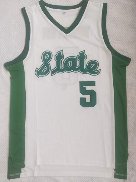 Michigan State Spartans White #5 WINSTON NCAA Basketball Jersey Michigan State Spartans White #5 WINSTON NCAA Basketball Jersey