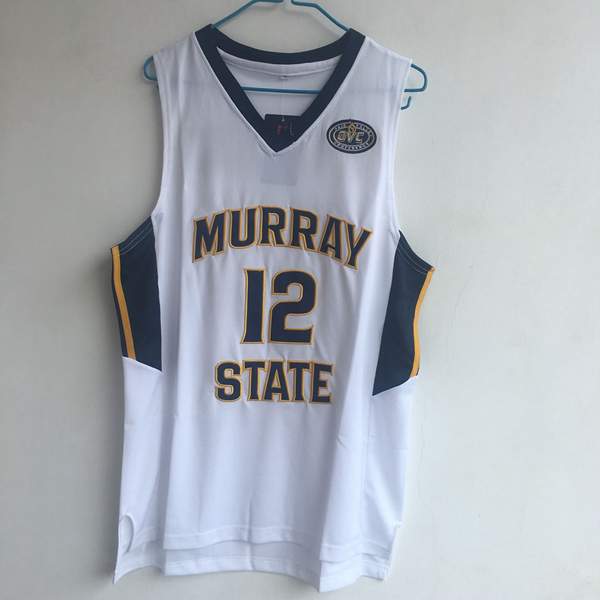 Murray State Racers White #12 MORANT NCAA Basketball Jersey Murray State Racers White #12 MORANT NCAA Basketball Jersey