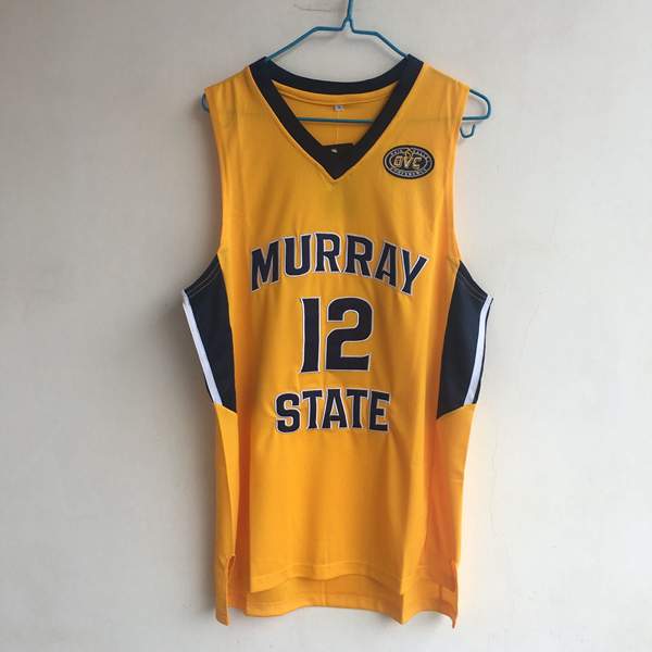 Murray State Racers Yellow #12 MORANT NCAA Basketball Jersey Murray State Racers Yellow #12 MORANT NCAA Basketball Jersey