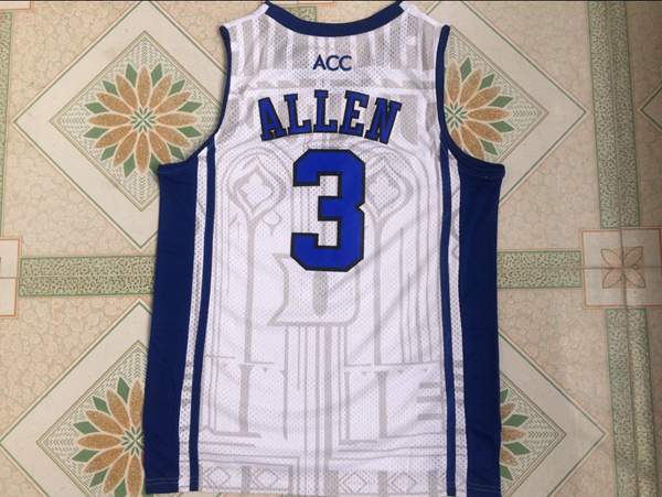 North Carolina Tar Heels White #3 ALLEN NCAA Basketball Jersey