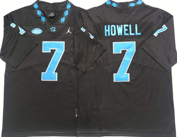North Carolina Tar Heels Black #7 HOWELL NCAA Football Jersey North Carolina Tar Heels Black #7 HOWELL NCAA Football Jersey