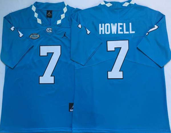 North Carolina Tar Heels Blue #7 HOWELL NCAA Football Jersey North Carolina Tar Heels Blue #7 HOWELL NCAA Football Jersey