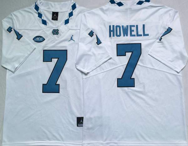 North Carolina Tar Heels White #7 HOWELL NCAA Football Jersey North Carolina Tar Heels White #7 HOWELL NCAA Football Jersey