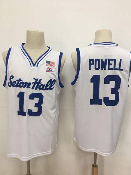 Seton Hall Pirates White #13 POWELL NCAA Basketball Jersey Seton Hall Pirates White #13 POWELL NCAA Basketball Jersey