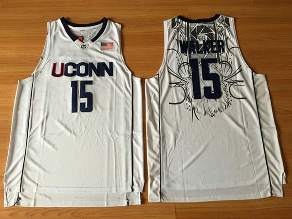 UConn Huskies White #15 WALKER NCAA Basketball Jersey