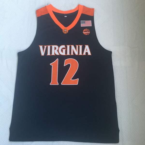 Virginia Cavaliers Dark Blue #12 HUNTER NCAA Basketball Jersey Virginia Cavaliers Dark Blue #12 HUNTER NCAA Basketball Jersey