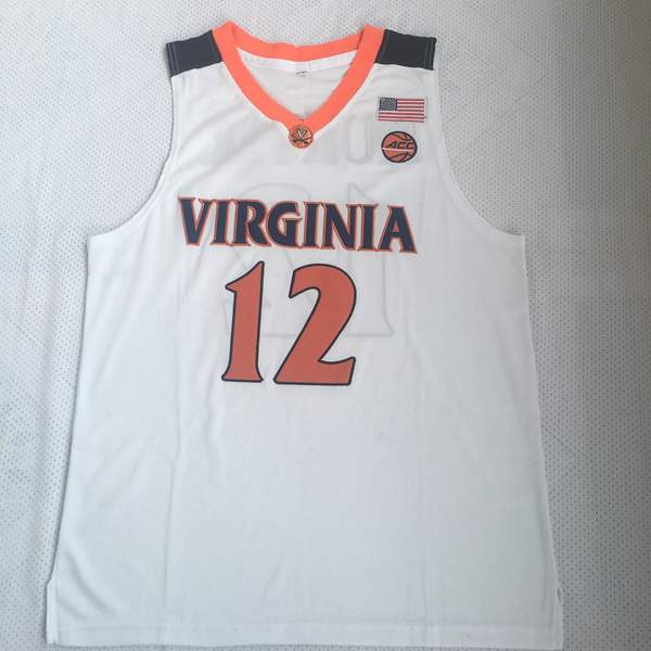 Virginia Cavaliers White #12 HUNTER NCAA Basketball Jersey Virginia Cavaliers White #12 HUNTER NCAA Basketball Jersey