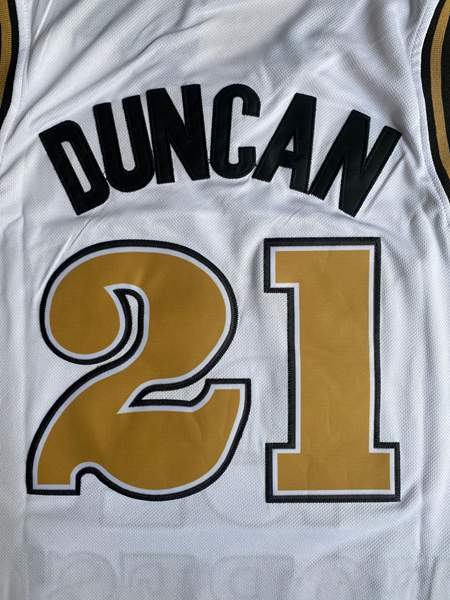 Wake Forest Demon Deacons White #21 DUNCAN NCAA Basketball Jersey