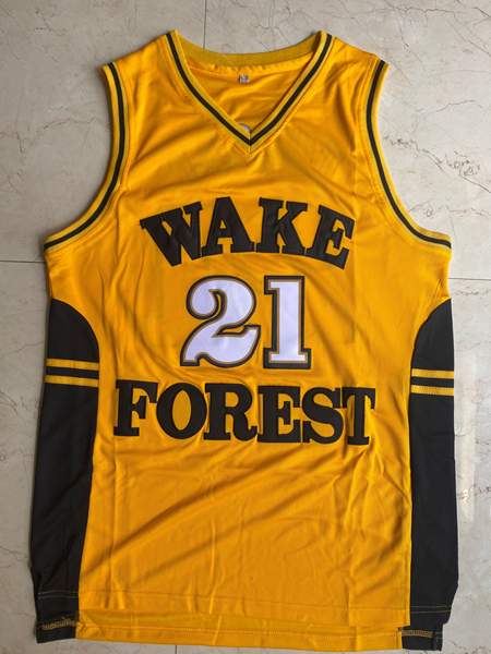 Wake Forest Demon Deacons Yellow #21 DUNCAN NCAA Basketball Jersey Wake Forest Demon Deacons Yellow #21 DUNCAN NCAA Basketball Jersey
