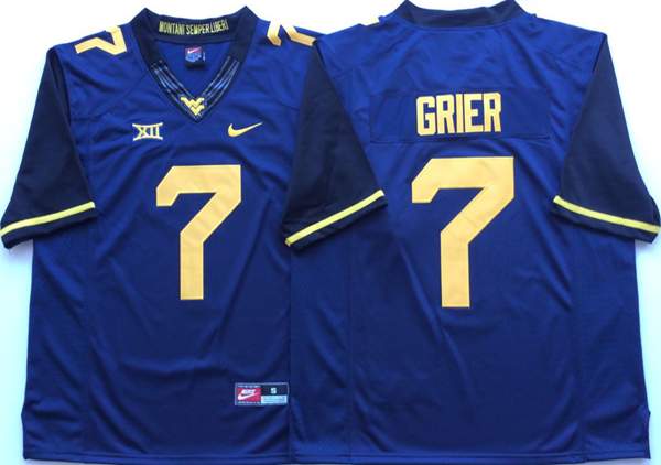 West Virginia Mountaineers Blue #7 GRIER NCAA Football Jersey West Virginia Mountaineers Blue #7 GRIER NCAA Football Jersey