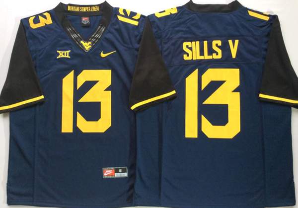 West Virginia Mountaineers Dark Blue #13 SILLS V NCAA Football Jersey West Virginia Mountaineers Dark Blue #13 SILLS V NCAA Football Jersey