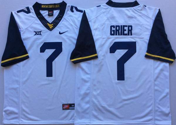 West Virginia Mountaineers White #7 GRIER NCAA Football Jersey West Virginia Mountaineers White #7 GRIER NCAA Football Jersey
