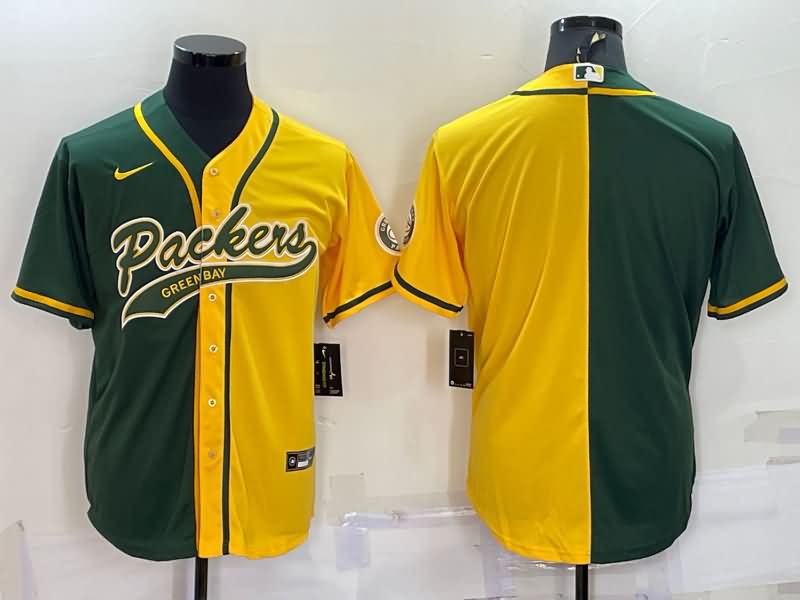 Green Bay Packers Green Yellow MLB&NFL Jersey Green Bay Packers Green Yellow MLB&NFL Jersey