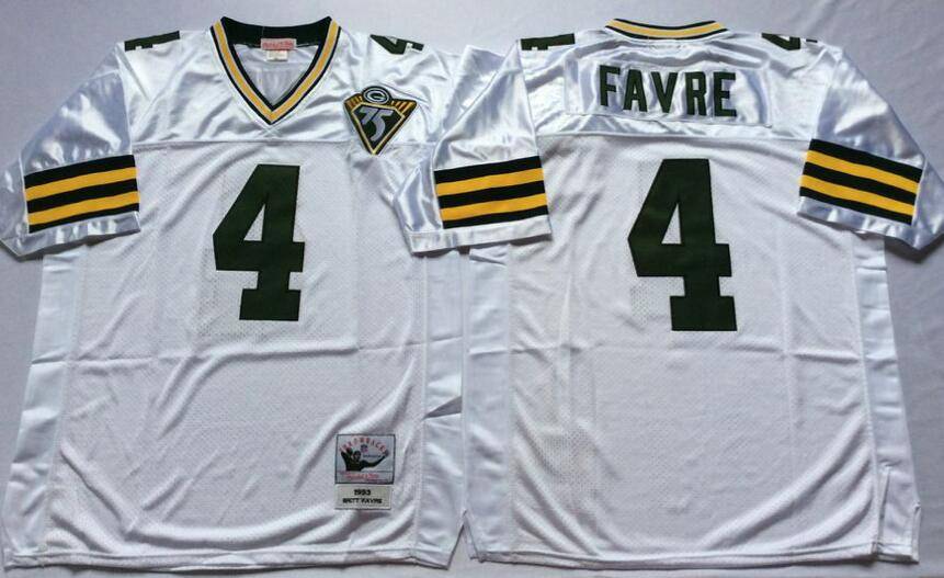 Green Bay Packers White Retro NFL Jersey